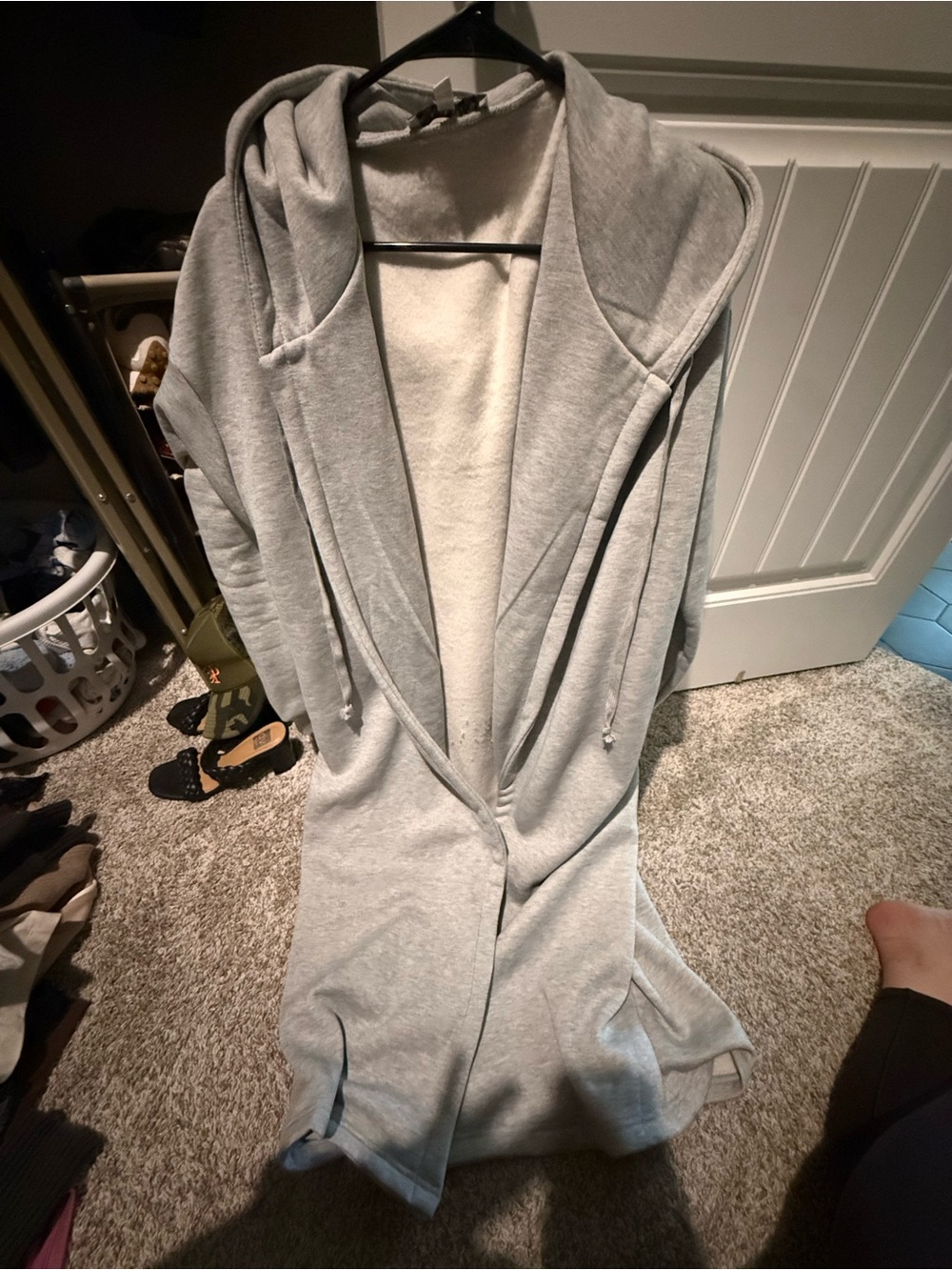 HYFVE -  Gray Hooded Long Sweatshirt Cardigan